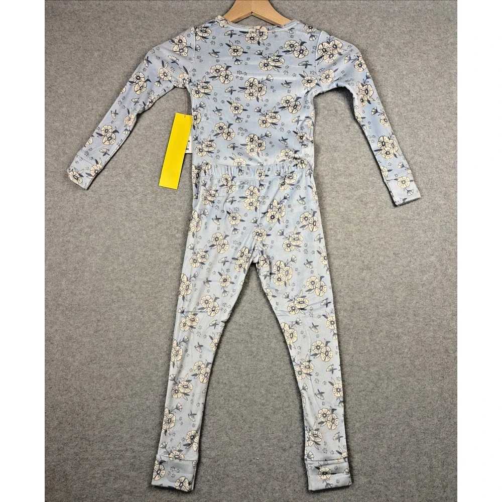 Cat & Jack Velvety Soft Pajama Set in Blue Floral Print - Girls 5T